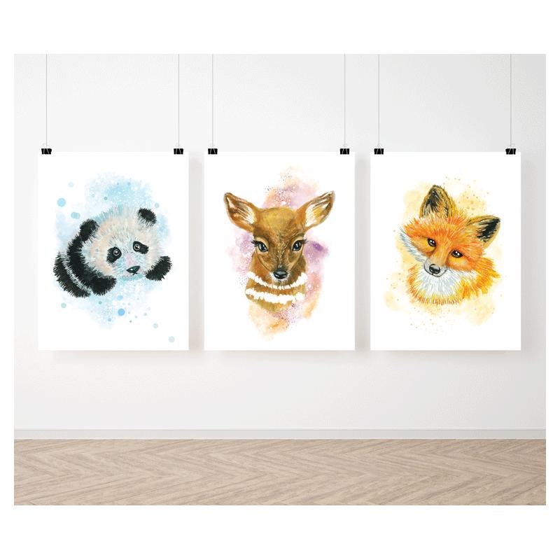 E-shop Akvarelová sada závesných plagátov s lesnými zvieratkami