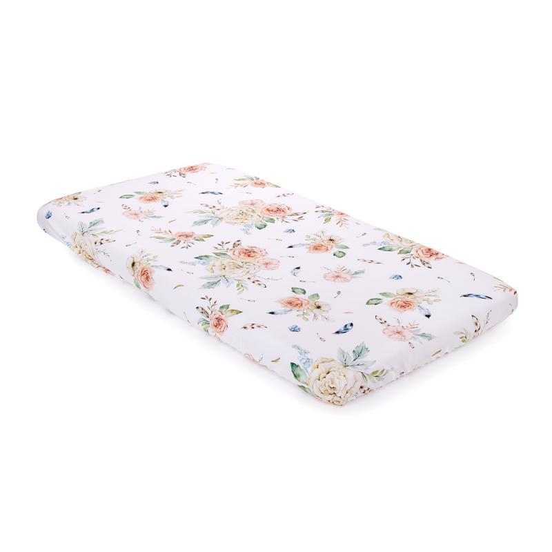 E-shop Bambusové detské prestieradlo na posteľ s motívom vintage kvetov