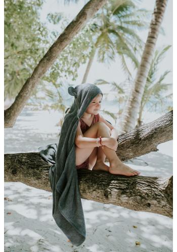 Bambusový detský uterák v tmavosivej farbe