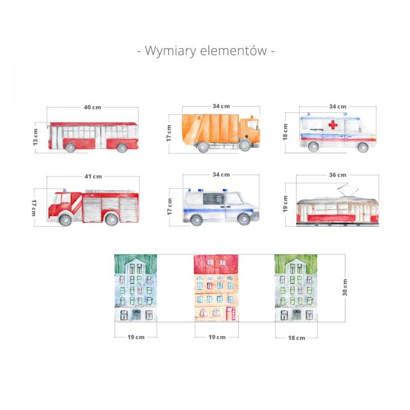 Sada farebných nálepiek s mestským motívom áut a bytoviek