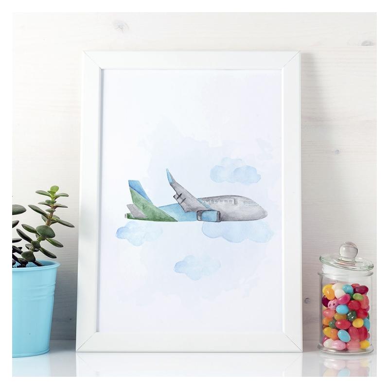 E-shop Biely plagát do detskej izby s motívom lietadla
