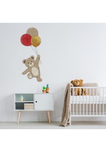 Nálepka medveďa s balónmi do detskej izby