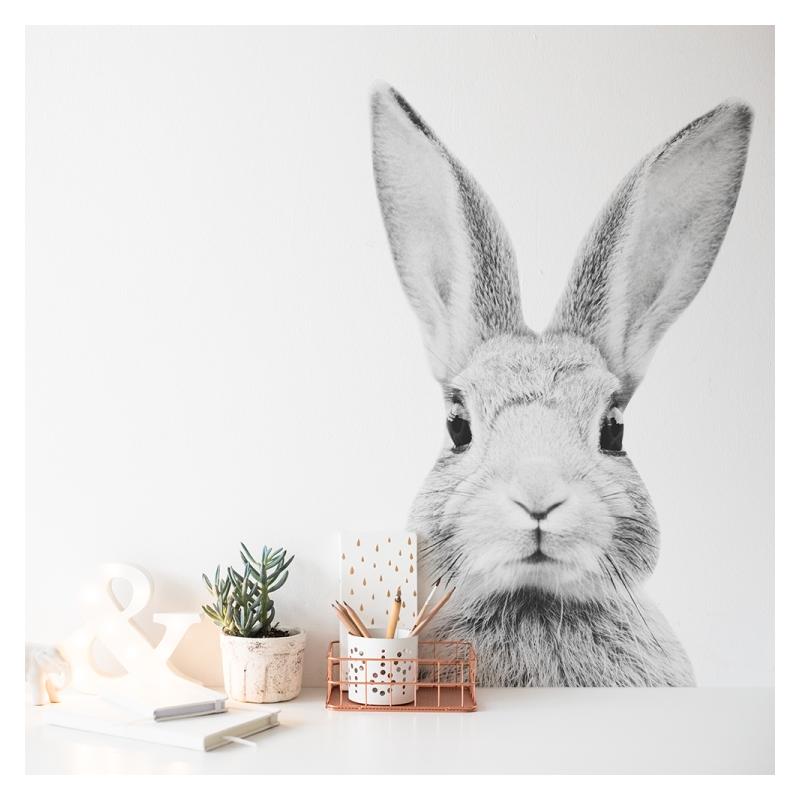 E-shop Čierno-biela nálepka v podobe králika
