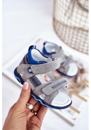 Sivo-modré profylaktické sandále pre chlapcov