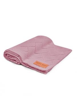 100% bambuová pletená deka v ružovej farbe