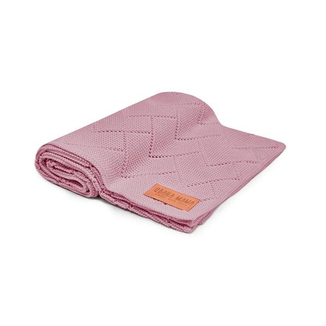 E-shop 100% bambuová pletená deka v ružovej farbe
