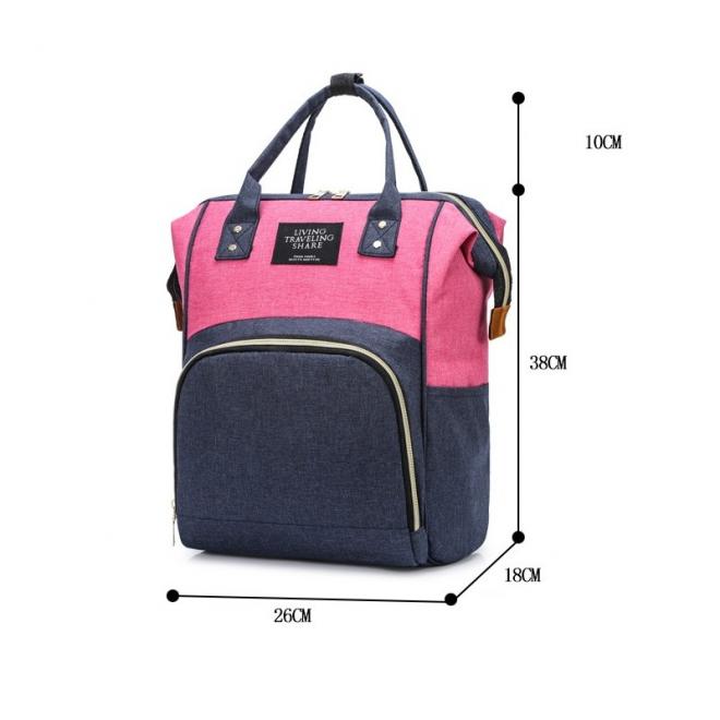 Funkčný ruksak pre mamičky a oteckov v ružovo-modrej farbe