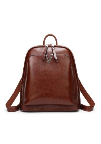 Hnedý voskovaný elegantný ruksak pre dámy