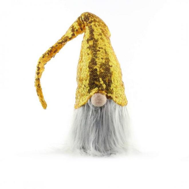 E-shop Vianočný trpaslík so žltou flitrovanou čiapkou