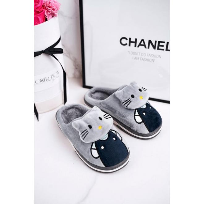 Detské papuče sivej farby s Hello Kitty