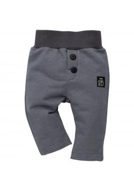 Sivé detské nohavice s ozdobnými gombíkmi