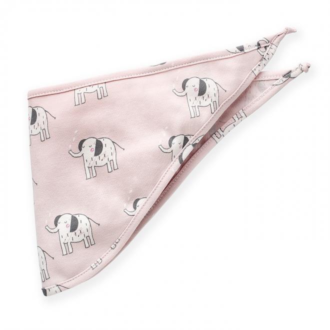 Ružová dievčenská šatka na krk so sloníkmi