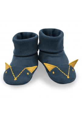 Bavlnené papučky pre bábätká v tmavo modrej farbe