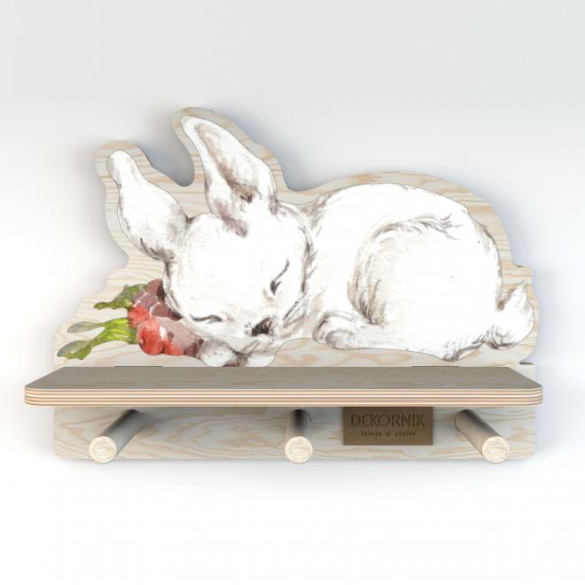 Detská polička s vešiačikmi Spiaci zajačik