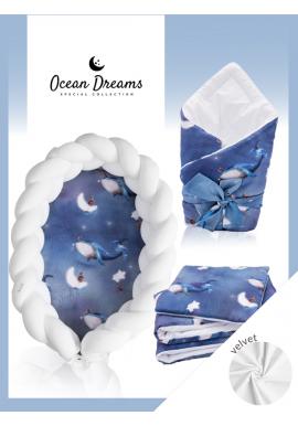 Výbava pre novorodenca Velvet 4v1 - Ocean Dreams/ biela