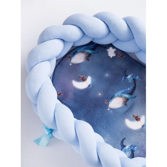 Uzlíkové detské hniezdo PREMIUM 2 v 1 - svetlo modré/Ocean Dreams