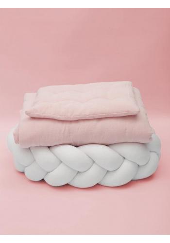 Mušelínové obliečky s integrovanou výplňou v púdrovo ružovej farbe