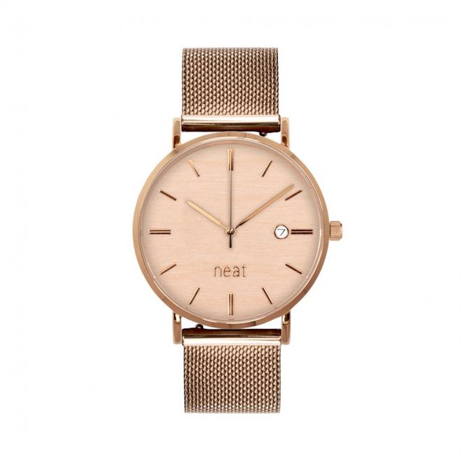 E-shop Dámske módne hodinky s kovovým remienkom v zlato-béžovej farbe