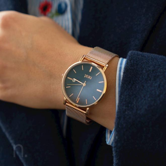 Dámske módne hodinky s kovovým remienkom v zlato-béžovej farbe