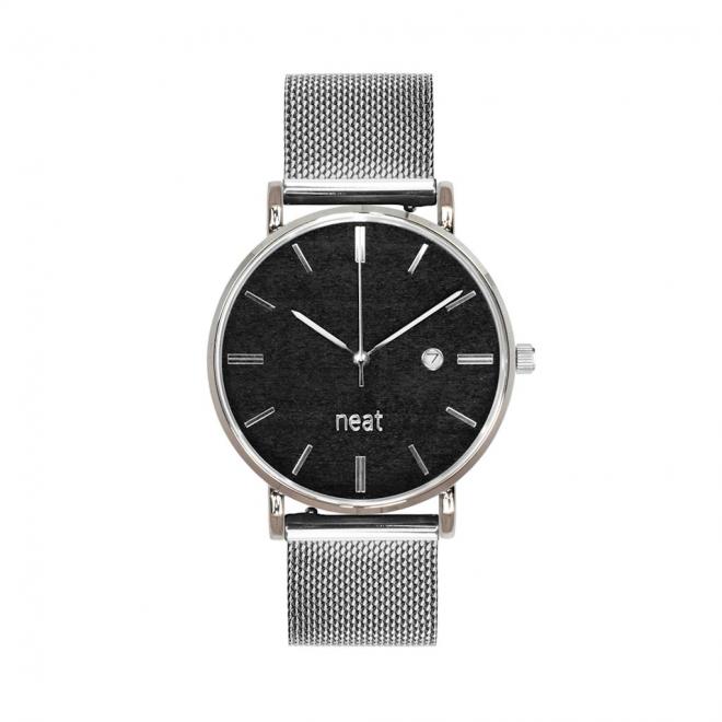 E-shop Dámske módne hodinky s kovovým remienkom v strieborno-čiernej farbe