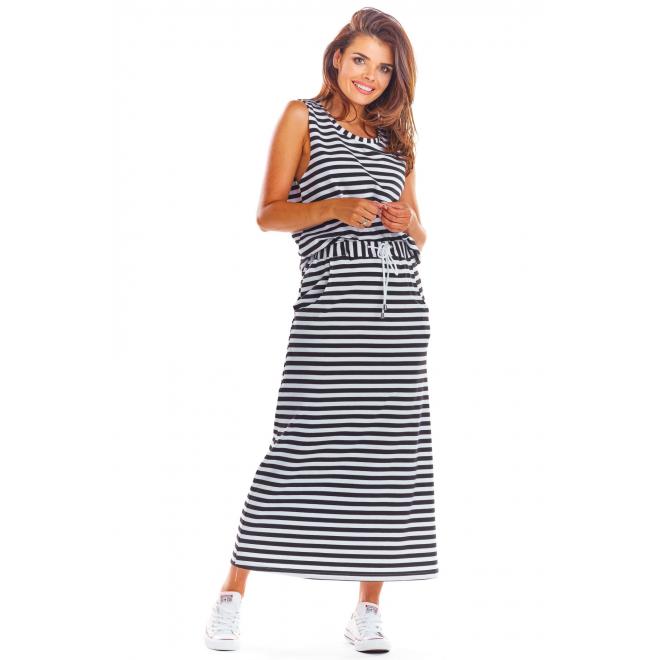 E-shop Čierno-biela dlhá sukňa na leto pre dámy
