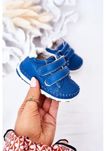 Trendy detská kožená športová obuv v modrej farbe