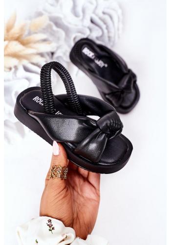 Štýlové detské sandále v čiernej farbe