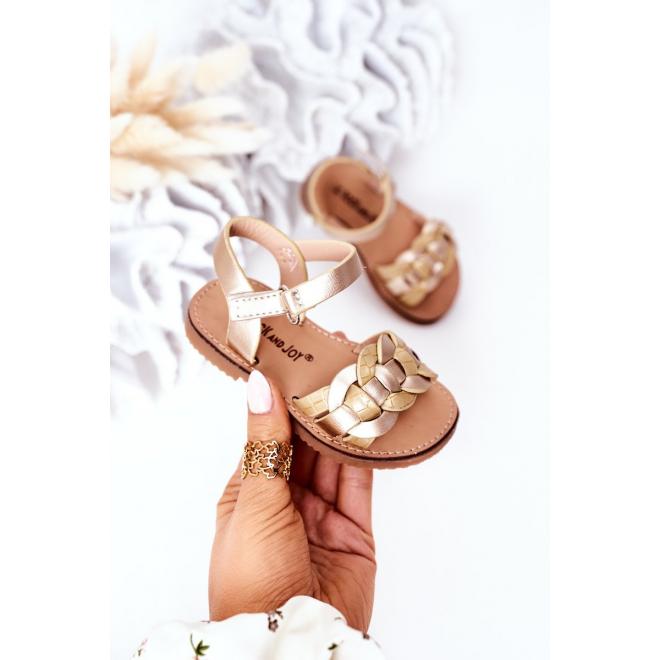 E-shop Trendy detské sandálky v zlatej farbe