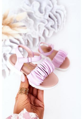 Štýlové detské sandálky vo fialovej farbe vo výpredaji