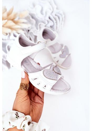 Detské sandále so suchým zipsom v bielej farbe