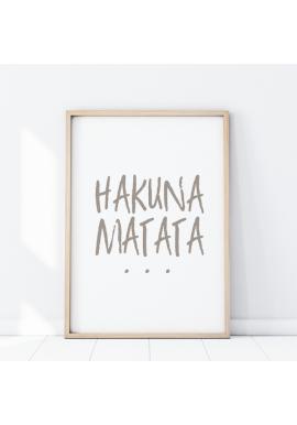 Plagát z kolekcie safari s nápisom hakuna matata
