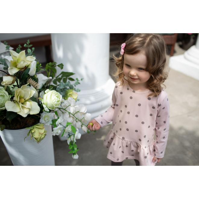 Štýlová tunika v ružovej farbe s bodkami