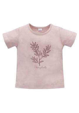 Dievčenské tričko s krátkym rukávom v ružovej farbe