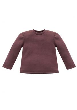 Tmavoružový dievčenský bavlnený svetrík