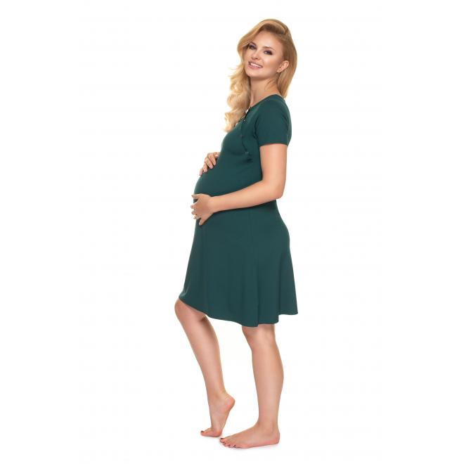 Zelená nočná košeľa s mašličkou pre tehotné