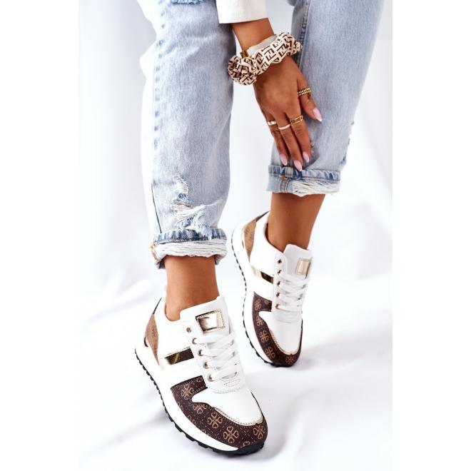 Dámske štýlové Sneakersy so vzorom v bielej farbe