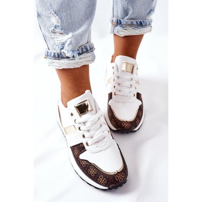 Dámske štýlové Sneakersy so vzorom v bielej farbe