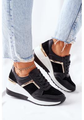 Trendy čierne dámske Sneakersy na klínovom podpätku
