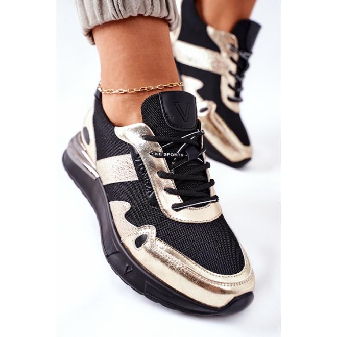 Trendy dámske Sneakersy v zlato-čiernej farbe