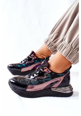 Čierne dámske Sneakersy s farebnými vzorom