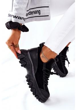 Športové dámské Sneakersy v čiernej farbe