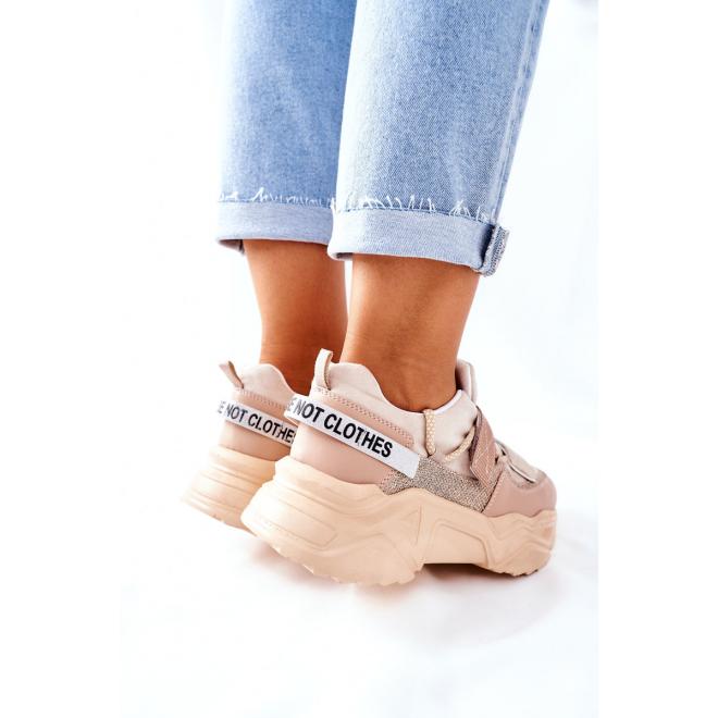 Dámske Sneakersy v béžovej farbe so suchým zipsom